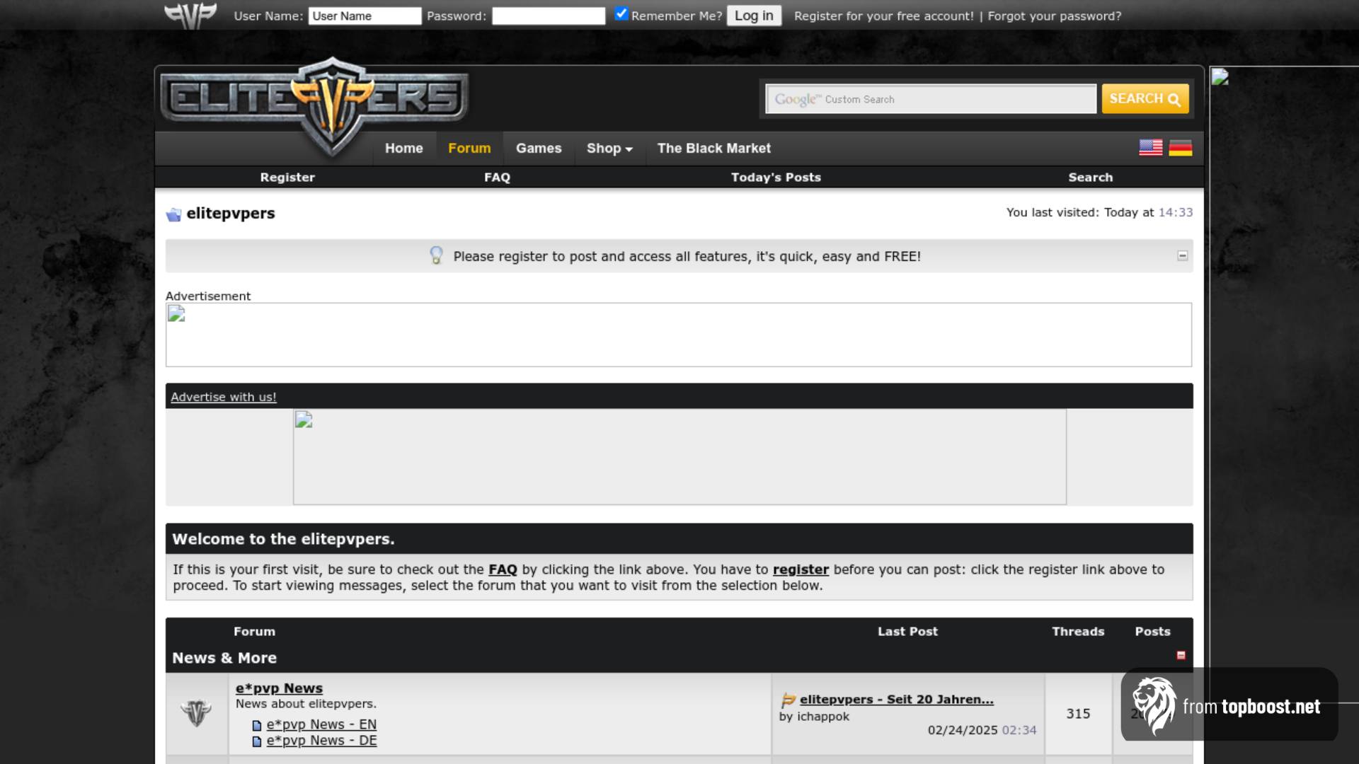 ElitePvPers Elo Boost forum screenshot